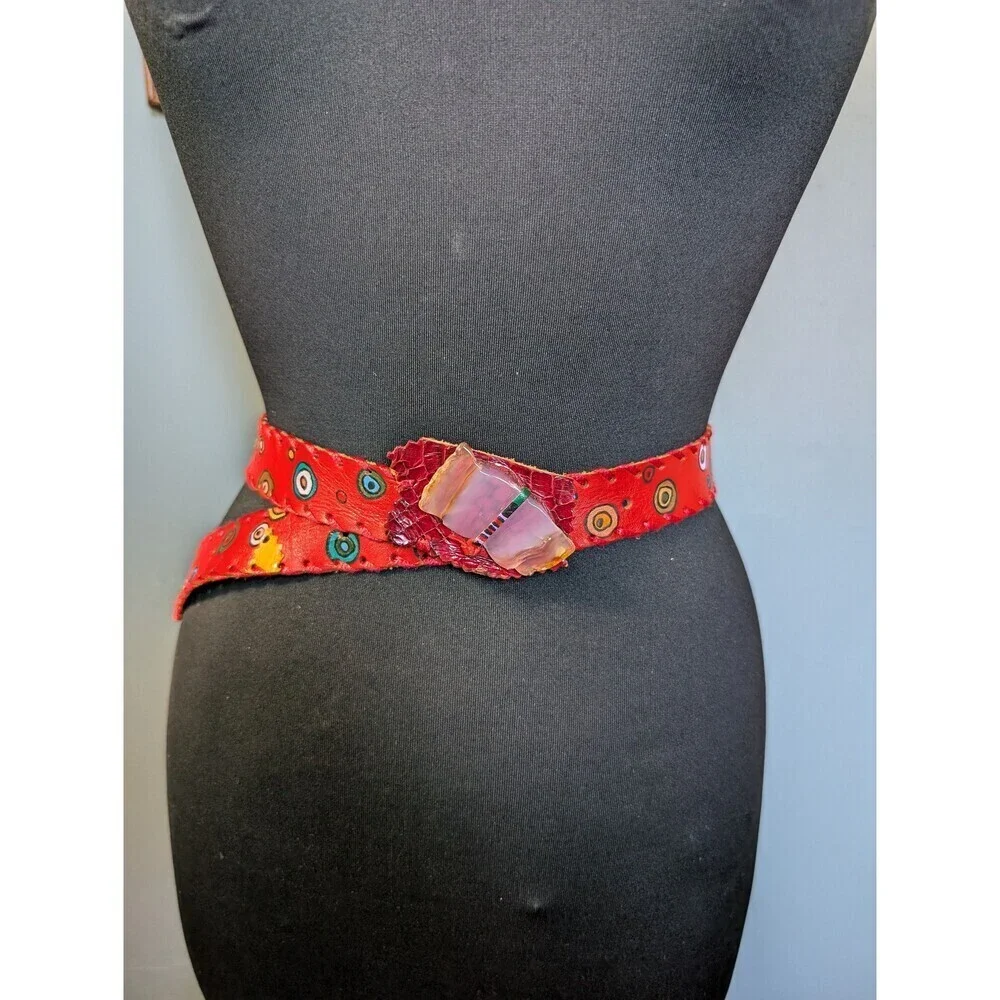 Vintage 80s Agate & Snake Belt by Karine - Picture 10 of 10